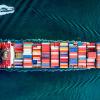 Container ship seen from above.