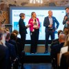 Sindre Bornstein talking on stage at the New Nordics AI Launch.
